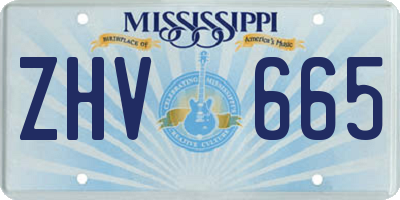 MS license plate ZHV665