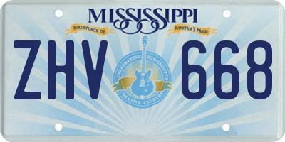 MS license plate ZHV668