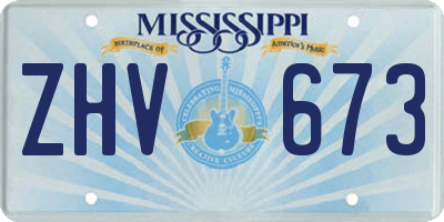 MS license plate ZHV673