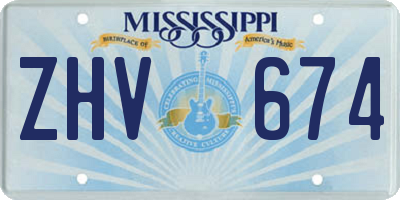 MS license plate ZHV674