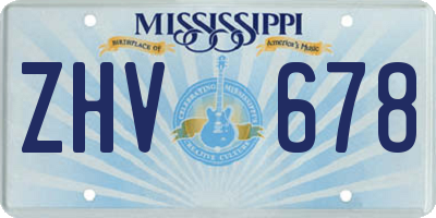 MS license plate ZHV678