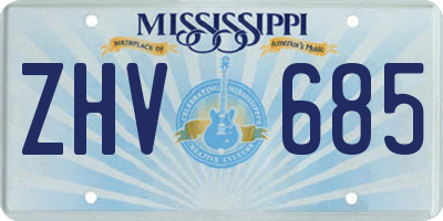 MS license plate ZHV685
