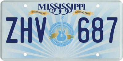 MS license plate ZHV687