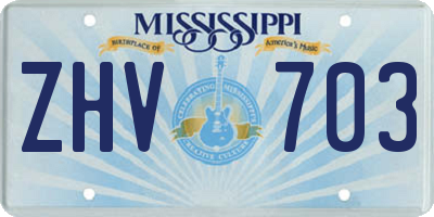 MS license plate ZHV703