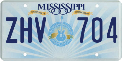 MS license plate ZHV704