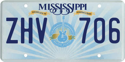 MS license plate ZHV706