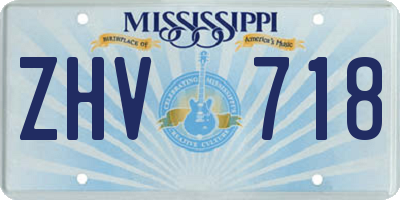 MS license plate ZHV718