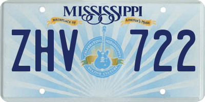 MS license plate ZHV722