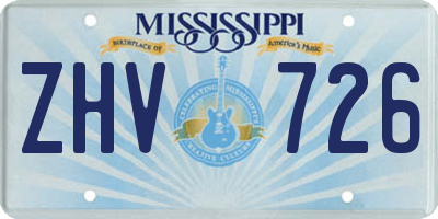 MS license plate ZHV726