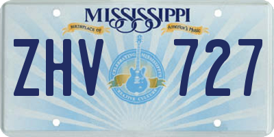 MS license plate ZHV727