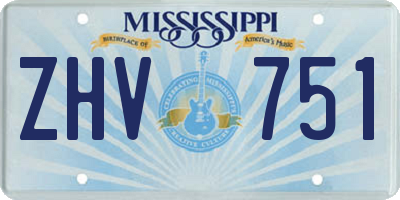 MS license plate ZHV751