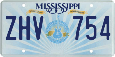 MS license plate ZHV754