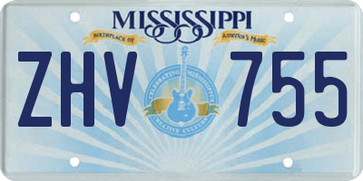 MS license plate ZHV755