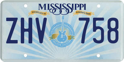 MS license plate ZHV758