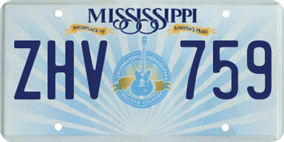 MS license plate ZHV759