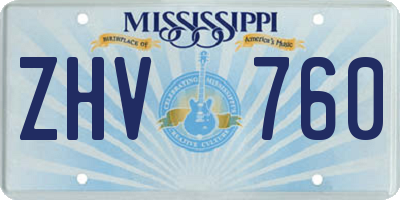 MS license plate ZHV760