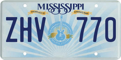 MS license plate ZHV770