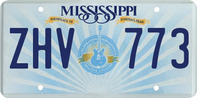 MS license plate ZHV773