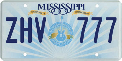 MS license plate ZHV777