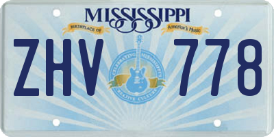 MS license plate ZHV778