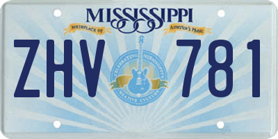 MS license plate ZHV781