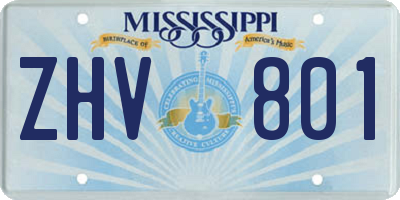 MS license plate ZHV801
