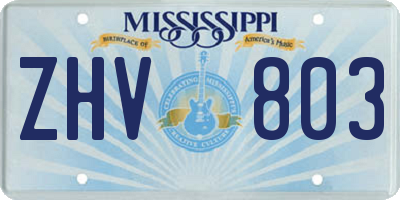MS license plate ZHV803