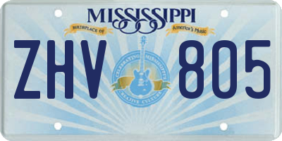 MS license plate ZHV805
