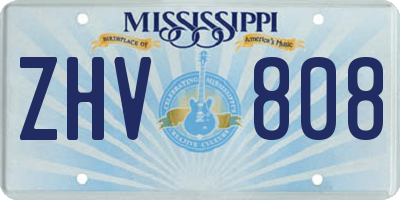 MS license plate ZHV808