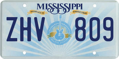 MS license plate ZHV809