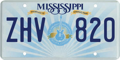 MS license plate ZHV820