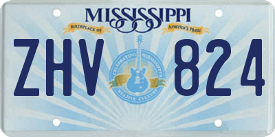MS license plate ZHV824
