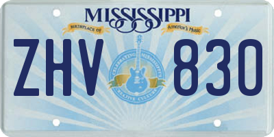 MS license plate ZHV830