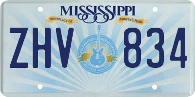 MS license plate ZHV834