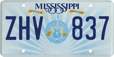 MS license plate ZHV837