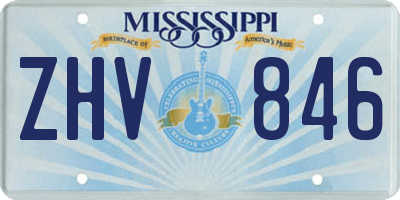 MS license plate ZHV846