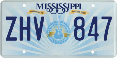 MS license plate ZHV847