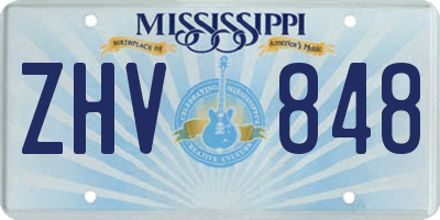 MS license plate ZHV848