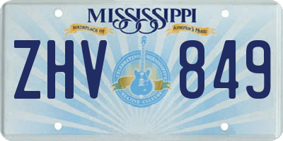 MS license plate ZHV849