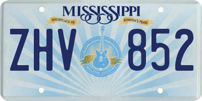 MS license plate ZHV852