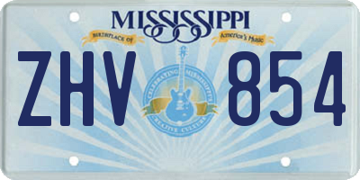 MS license plate ZHV854