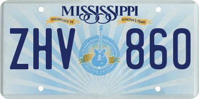 MS license plate ZHV860