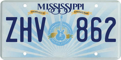 MS license plate ZHV862