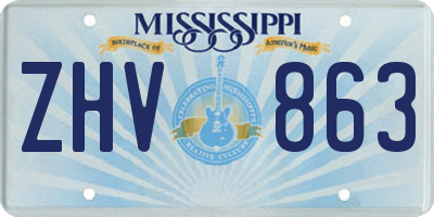 MS license plate ZHV863