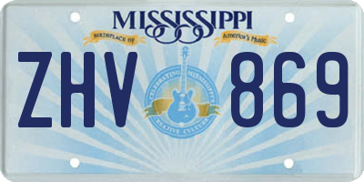 MS license plate ZHV869