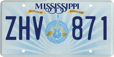 MS license plate ZHV871