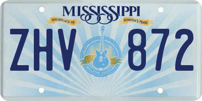 MS license plate ZHV872