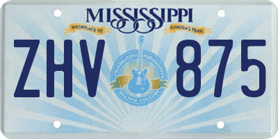 MS license plate ZHV875
