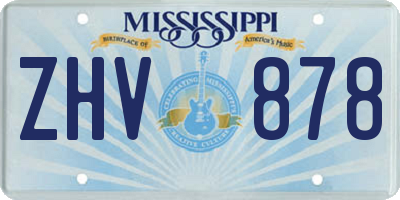 MS license plate ZHV878
