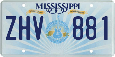 MS license plate ZHV881